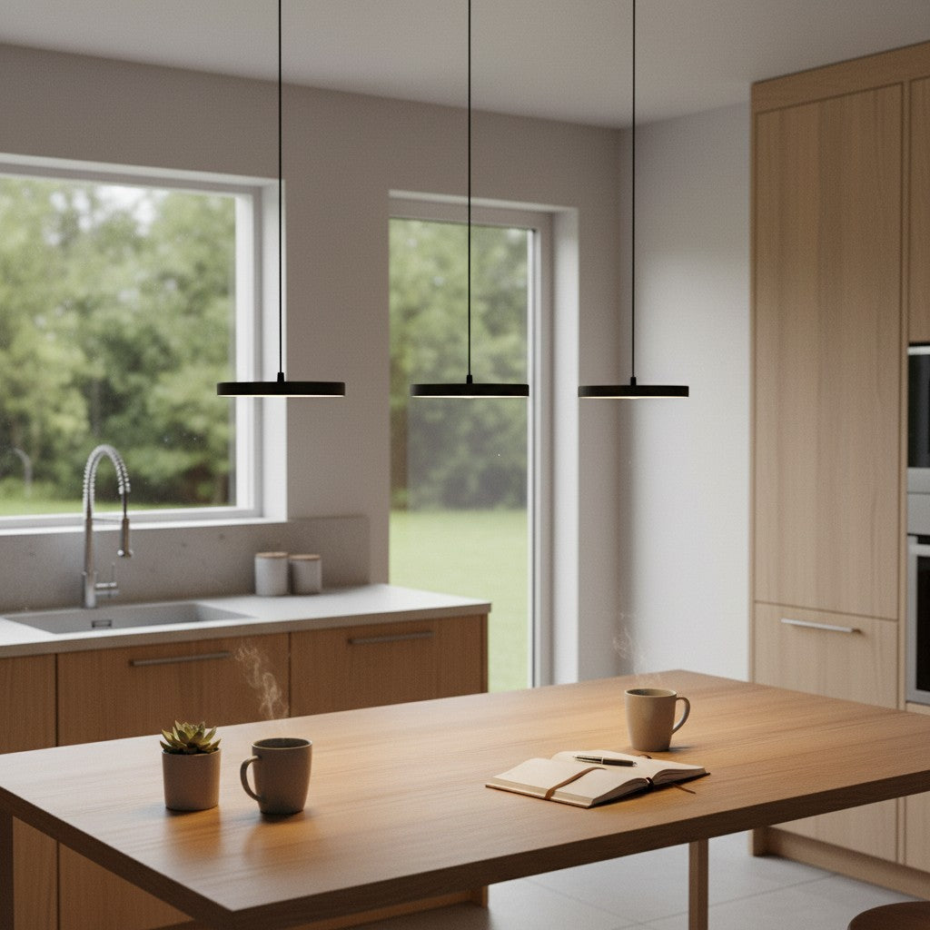 Feranox Skulpturale runde Pendelleuchte im modernen Stil für die Beleuchtung des Esstisches