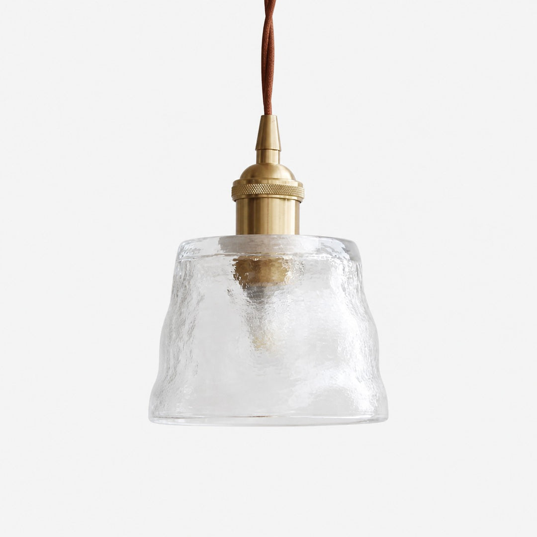 Clear hammered glass pendant light