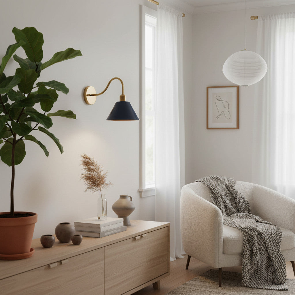 Applique murale contemporaine en métal effilé Narix pour couloirs et chambres