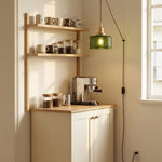 Charger l'image dans la visionneuse de galerie, Chevron Green Glass Plug-In Swag Pendant