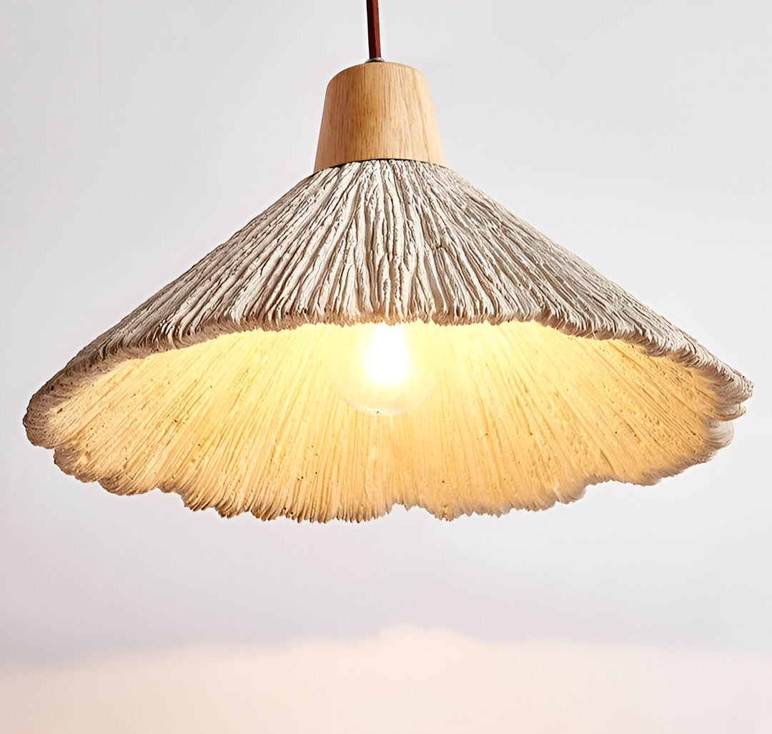 Creme Retro Wabi-Sabi LED Pendelleuchte