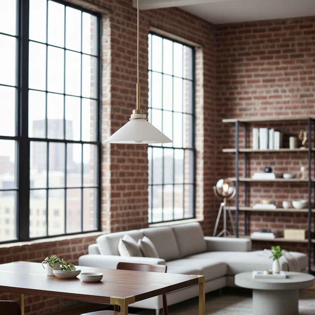 Aurenza Modern Farmhouse  Cone Pendant Light – Dimmable Kitchen and Entryway Lighting