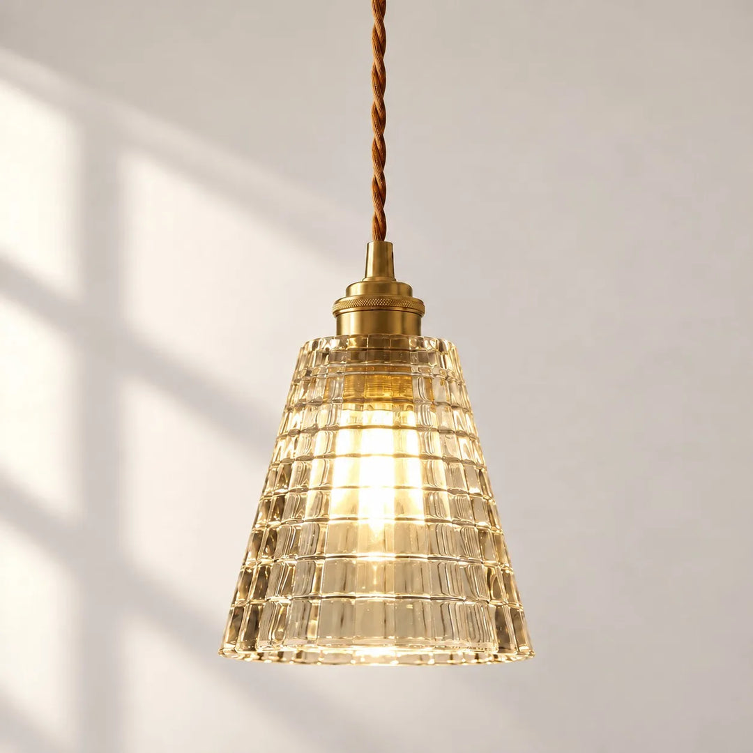 Nordic Brass Colored Glass Pendant Lamp