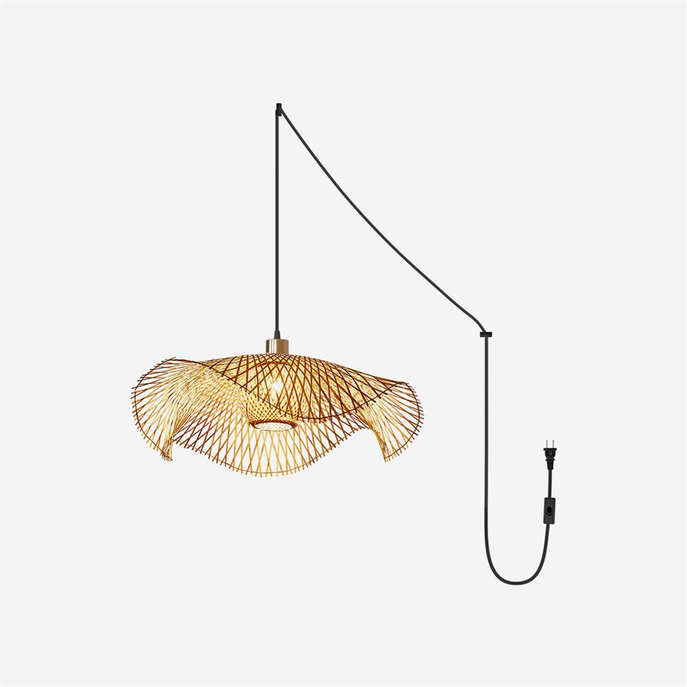 Natural Woven Shade Plug-In Light