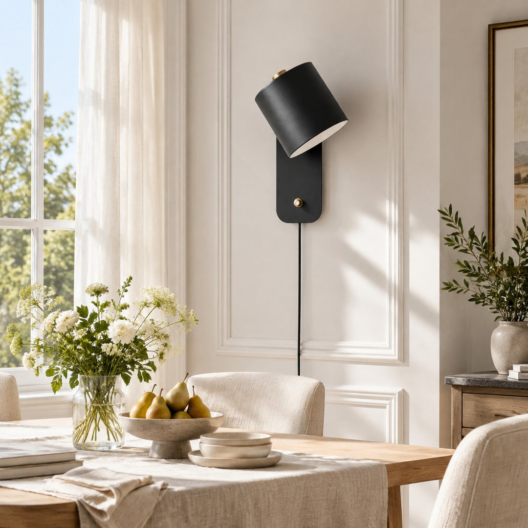 Flexible Rotatable Cylinder Plug-in Wall Lamp