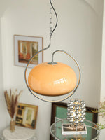 Load image into Gallery viewer, Rounded Glass Chrome Swag Pendant Light