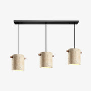 Wabi-Sabi Travertine Cylinder Pendant Light
