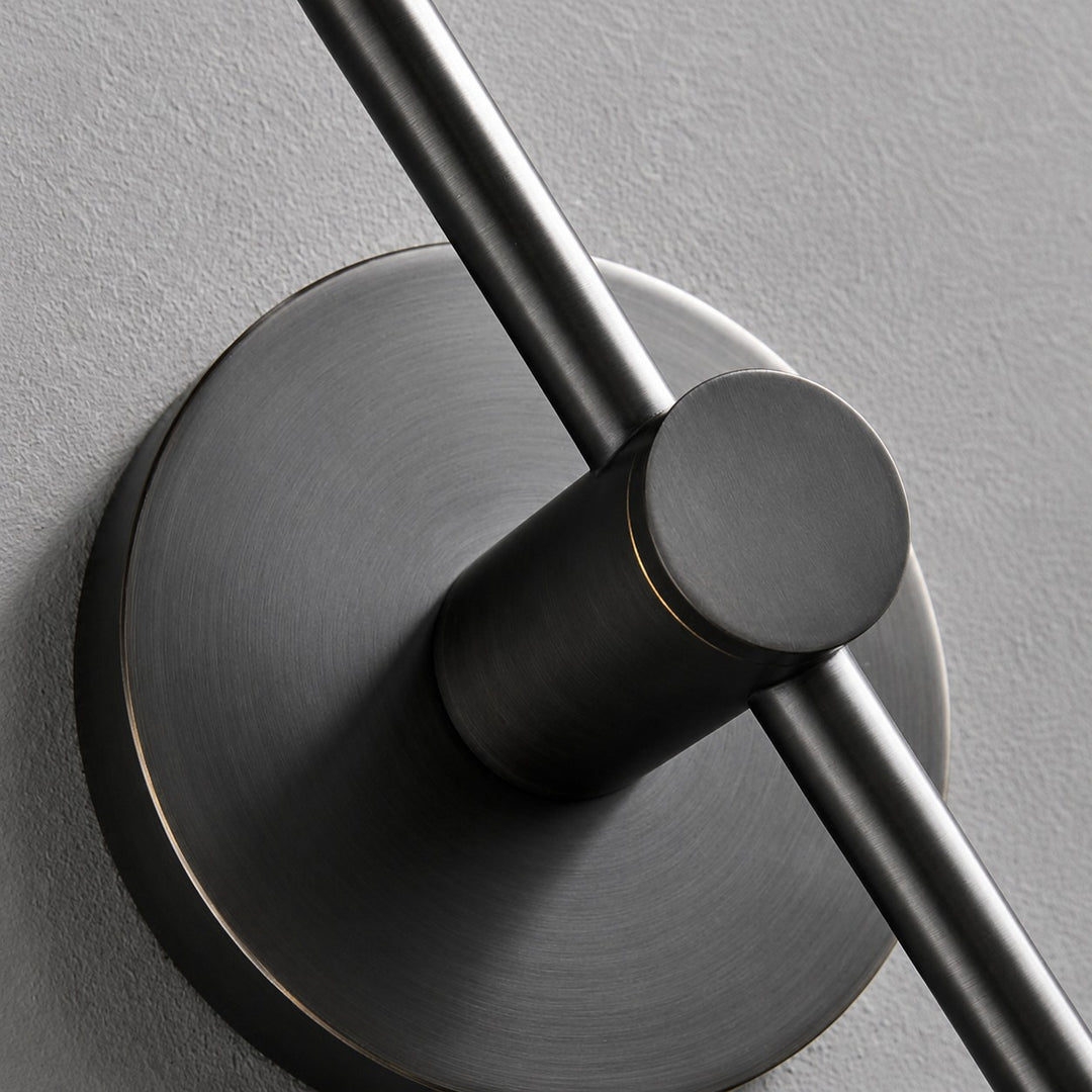 Aplique de pared moderno de cobre para baño con pantalla de tubo de vidrio  