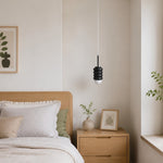 Bild in Gallery-Viewer laden, Iron Pendant Lamp with Ribbed Shade - Cream Style Light for Bedroom