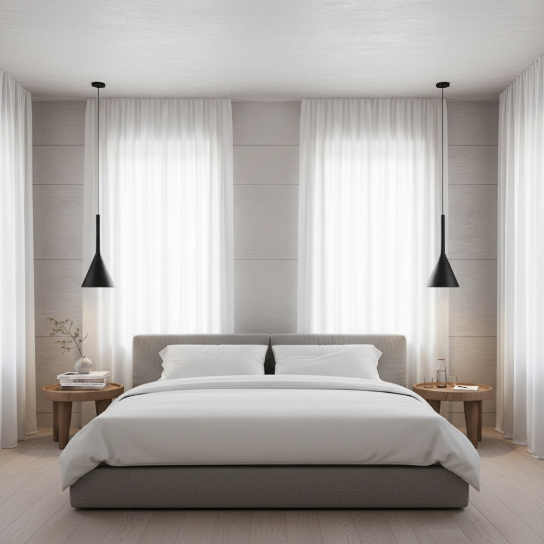 Lampe suspendue industrielle Alphomo - Lampe suspendue minimaliste pour îlot de cuisine et table à manger N04