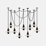 Bild in Gallery-Viewer laden, Black Metal Alabaster Chain-Hung Chandelier