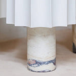 Load image into Gallery viewer, Cavilon Modern Artisanal Marble Accent Table Lamp with Soft Fabric Shade for Living Room and Bedroom