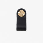 Load image into Gallery viewer, Cowhide leather and brass cabinet pull handle color and size option