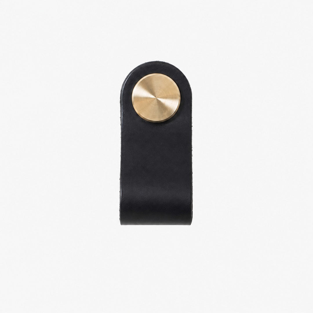 Cowhide leather and brass cabinet pull handle color and size option
