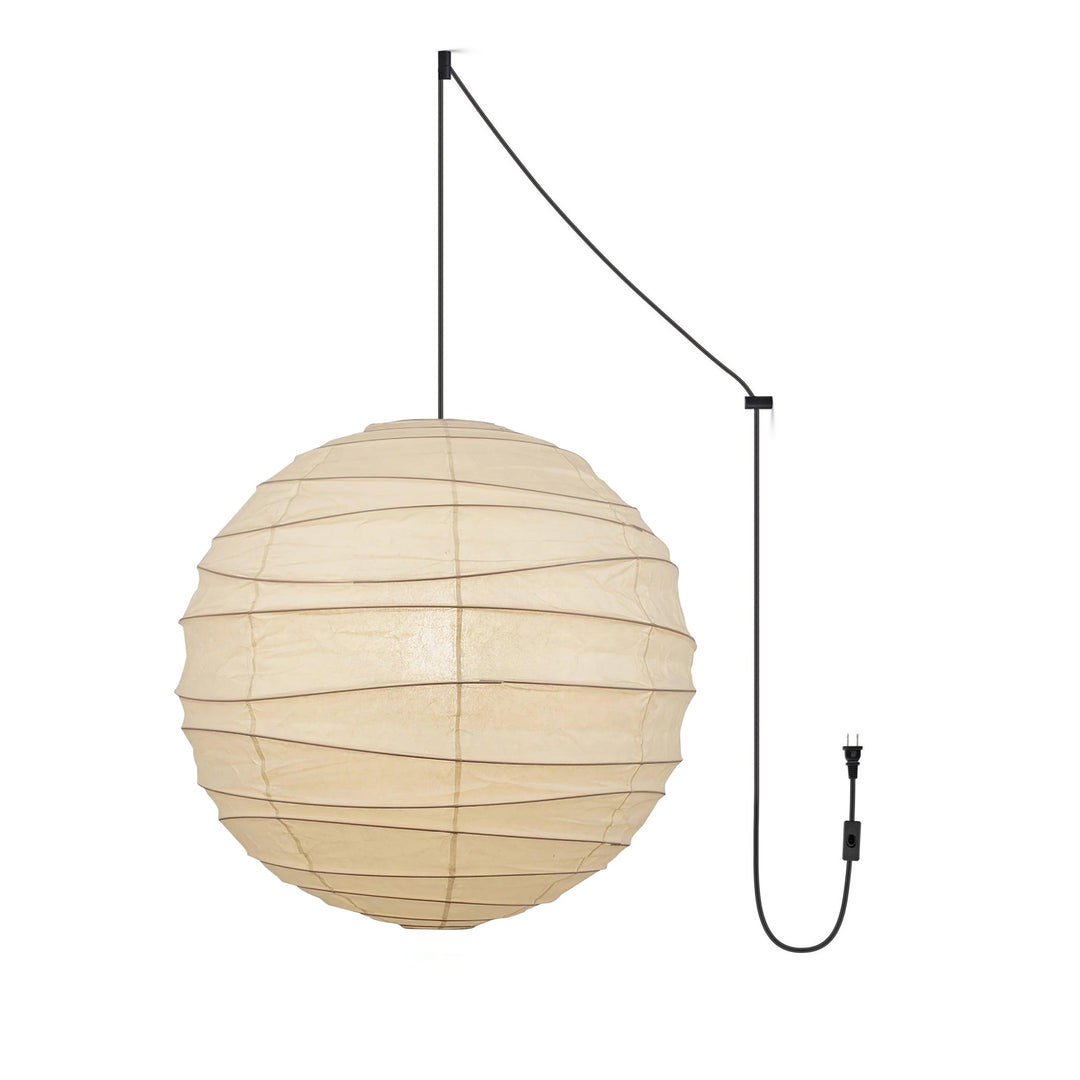 Bamboo Ribbed Mulberry Paper Swag Pendant