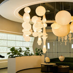 Bild in Gallery-Viewer laden, Stacked Ribbed Paper Swag Pendant Light