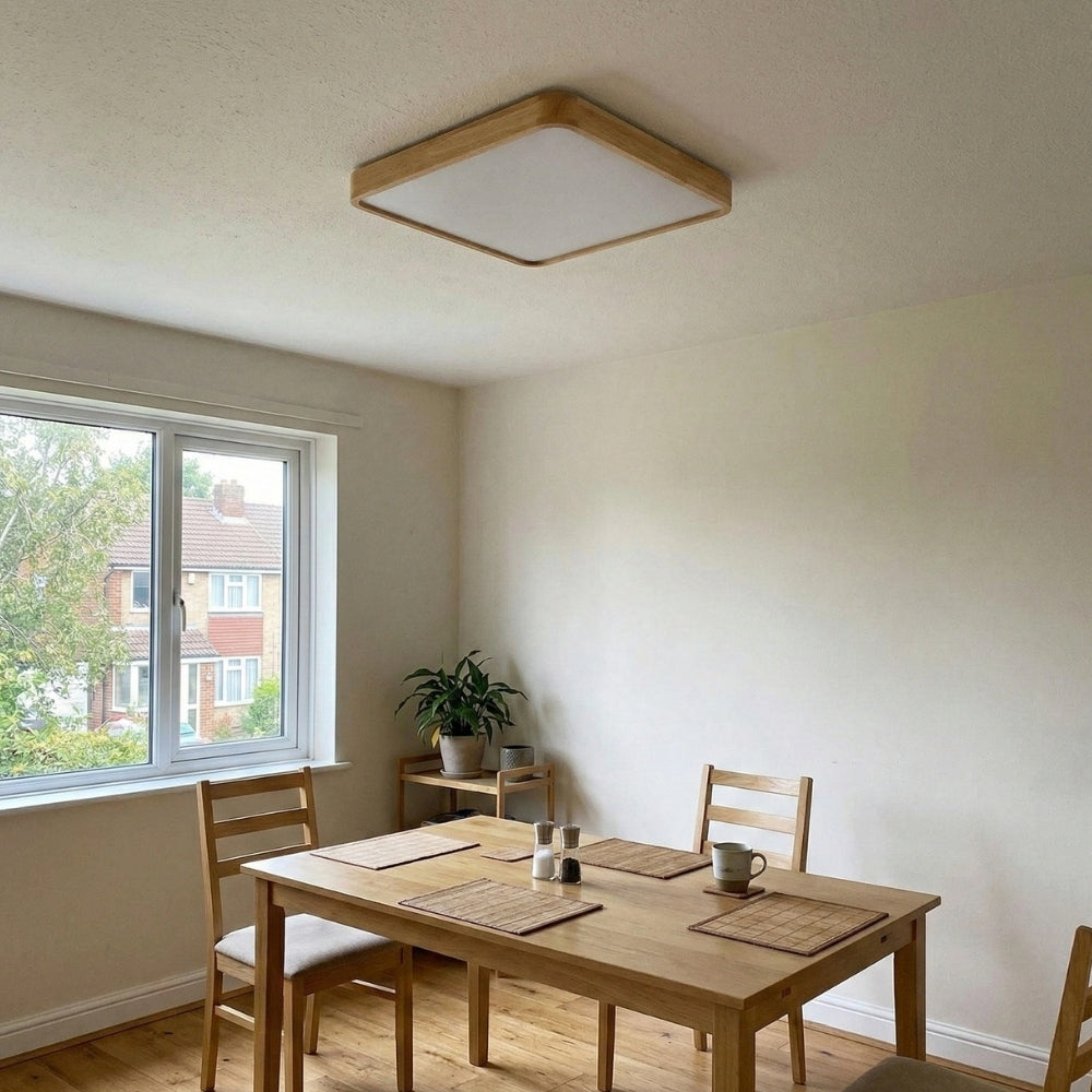 Plafonnier LignoForma en forme géométrique - Plafonnier LED contemporain en bois pour chambre et salon