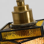 Bild in Gallery-Viewer laden, Brass-tone socket and stained glass frame detail