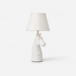Bild in Gallery-Viewer laden, White pleated shade horse head table lamp