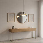 Charger l'image dans la visionneuse de galerie, Wood-Tone Metal Glass Plug-In Pendant