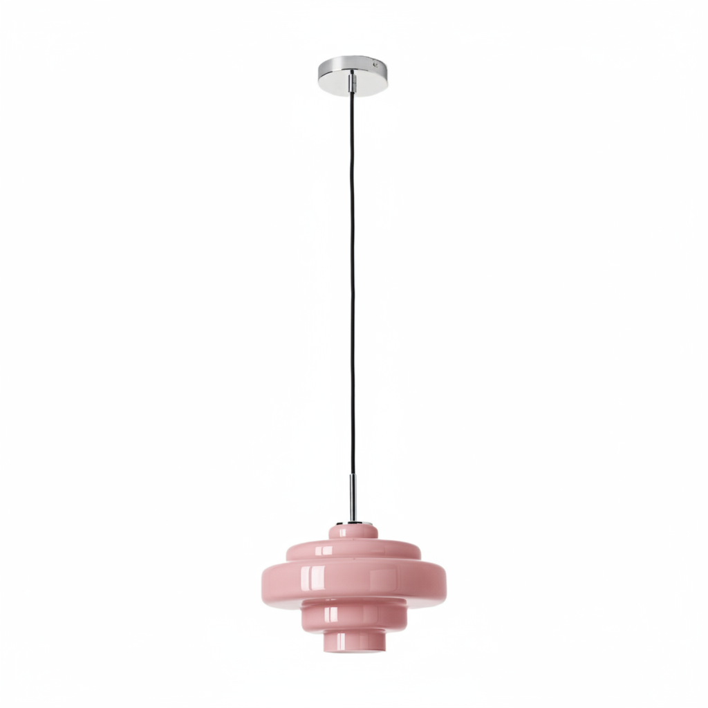 Koloro Modern Art-Inspired Curved Glass Pendant Fixture - Transitional Style Lighting for Living Spaces