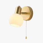 Load image into Gallery viewer, Gold iron single-light wall sconce with pull chain