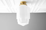 Cargar imagen en el visor de la Galería, Geotower Glass Opaline Globe Skyscraper Pendant – Art Deco Modern Indoor Accent Light
