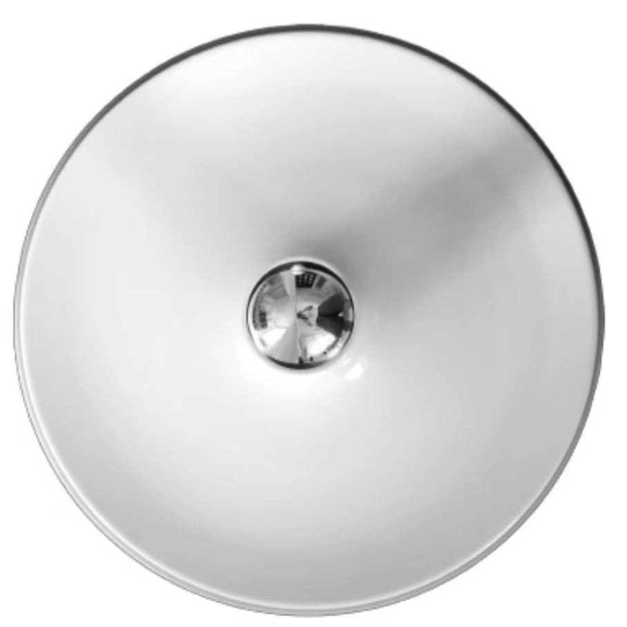 Plafonnier contemporain Space Age Disc, finition chromée
