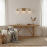 Bild in Gallery-Viewer laden, Lirra Dreifach-Glasschirm Schminklicht Schlankes Metall-Design – Badezimmer-Ankleidebeleuchtung