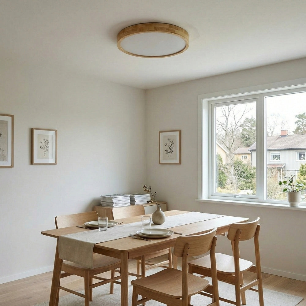 Plafonnier LignoForma en forme géométrique - Plafonnier LED contemporain en bois pour chambre et salon