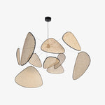 Cargar imagen en el visor de la Galería, Lámpara colgante de ratán tejido moderno Rivana – Lámpara colgante de metal y bambú para cocinas y salones N41