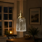 Bild in Gallery-Viewer laden, Japanische Vintage-Pendelleuchte aus Craquelé-Glas