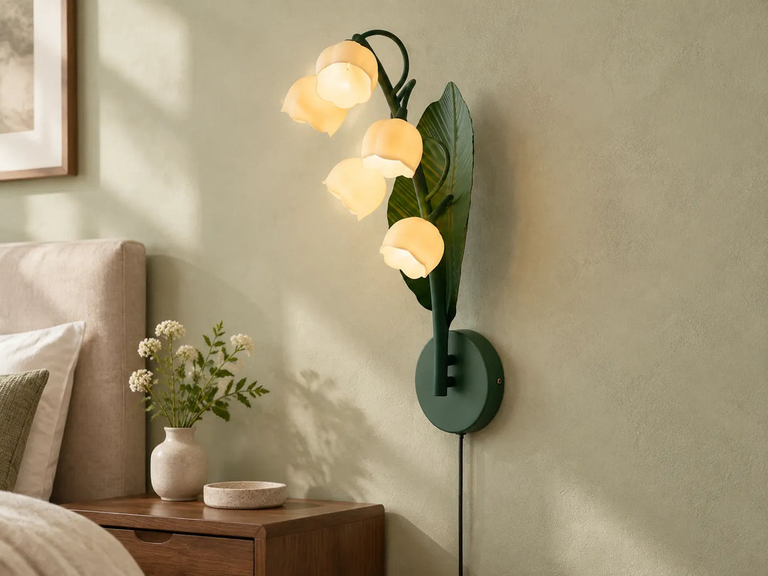 Green Stem Lily Wall Lamp in a second interior setting