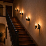 Bild in Gallery-Viewer laden, Kerosene style wall lamps lighting a stairway wall
