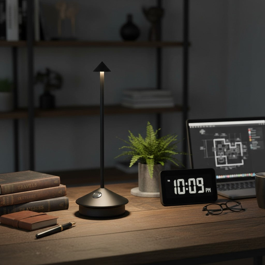 Lámpara de mesa recargable inalámbrica Glimma Diseño moderno Iluminación LED táctil para decoración del hogar N39