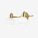 Load image into Gallery viewer, Gold iron two-light wall sconce with glass shades