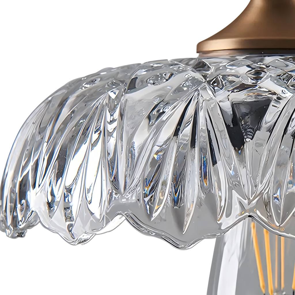 Verdoma Flower Glass Pendant Light - Vintage Floral Design for Living and Dining U01