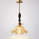 Bild in Gallery-Viewer laden, Vintage Wavy-Edge Glass Pendant Lamp