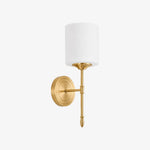 Cargar imagen en el visor de la Galería, One-head vintage brass wall light, Style D with opal glass shade