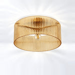 Cargar imagen en el visor de la Galería, Amber ribbed glass flush ceiling light