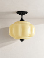 Load image into Gallery viewer, Eloise Scallop Vintage Milk Glass Semi Flush Mount Pendant Light