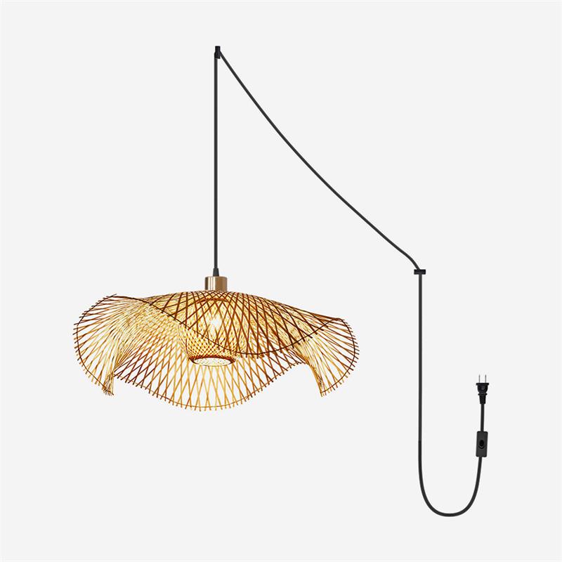 Natural Woven Shade Plug-In Light