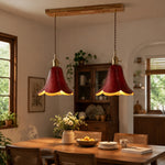 Load image into Gallery viewer, Brown double pendant above a dining table