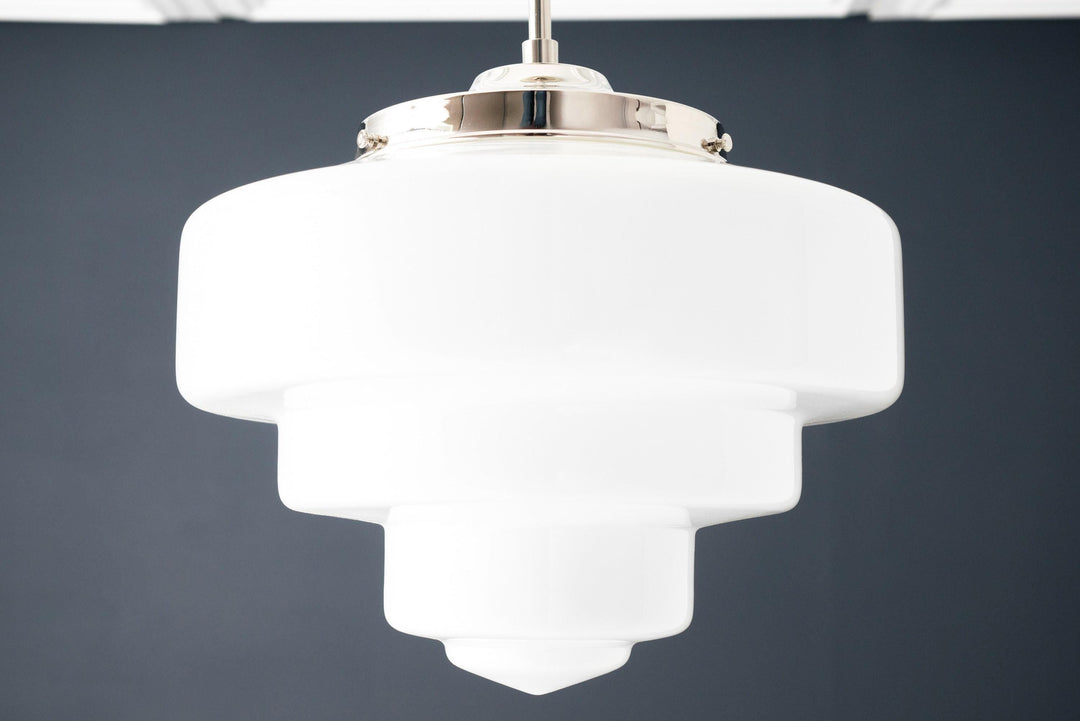 Geotower Glass Contemporary Glass Ceiling Pendant Lamp– Art Deco Light for Living Space