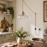 Charger l'image dans la visionneuse de galerie, Fluted Flower Glass Plug-In Swag Pendant