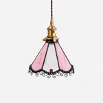 Bild in Gallery-Viewer laden, Pink stained glass single pendant light
