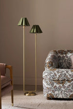 Load image into Gallery viewer, Capirise Gold Scalloped Shade Floor Lamp - Contemporary Metal Lighting for Bedroom
