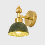Bild in Gallery-Viewer laden, Green stone dome wall light with brass fitting