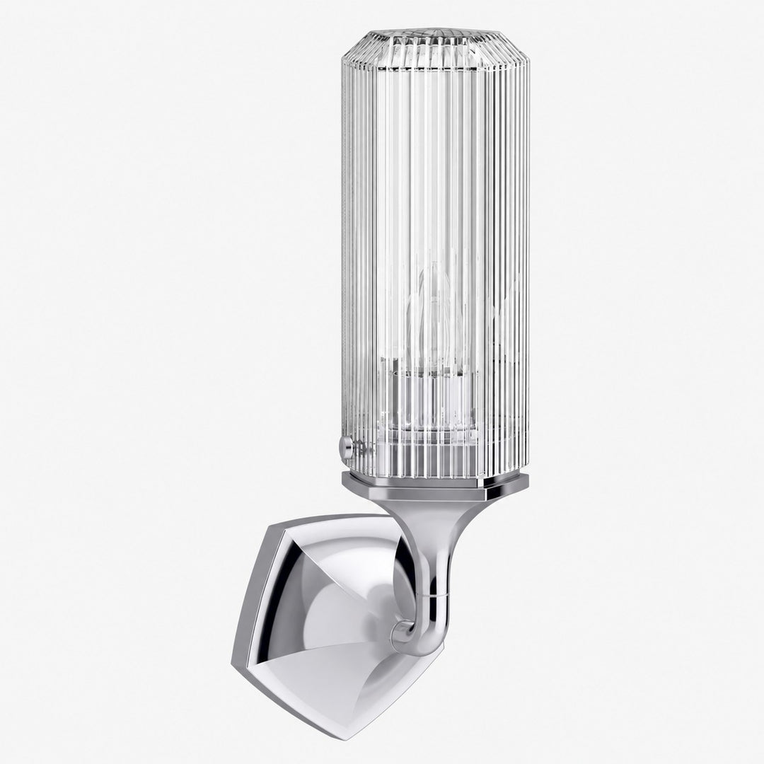 Ridged Shade Armed Cup Metal Plate Wall Light