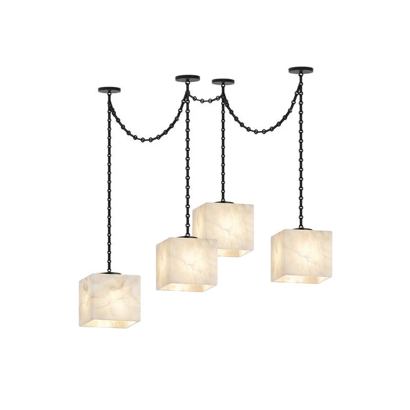 Frosted Alabaster Multi-Light Hardwired Chandelier